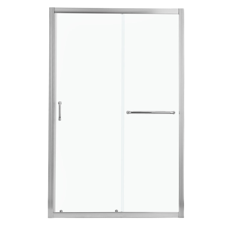 Chrome 48'' x 72'' Frameless Sliding Tempered Glass Shower Door