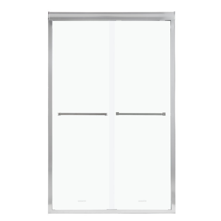 48'' W x 76'' H Chrome Frameless Double Sliding Shower Door