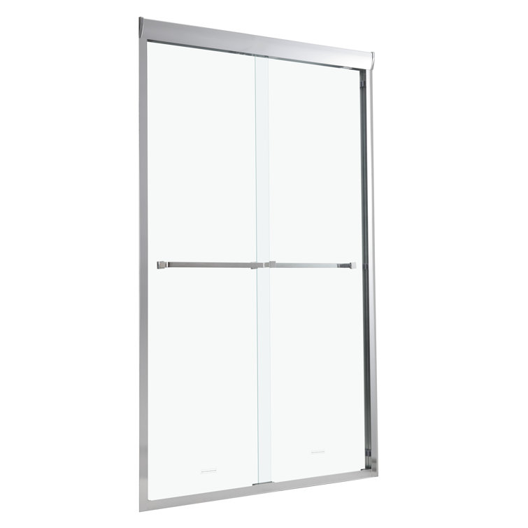 48" Chrome Semi-Frameless Bypass Sliding Shower Door
