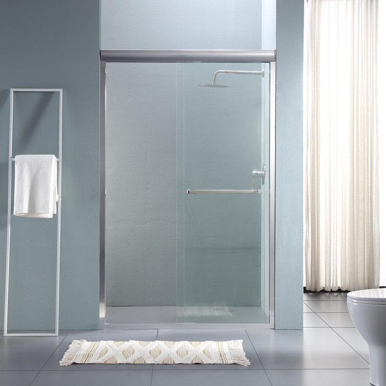 48" Chrome Semi-Frameless Bypass Sliding Shower Door