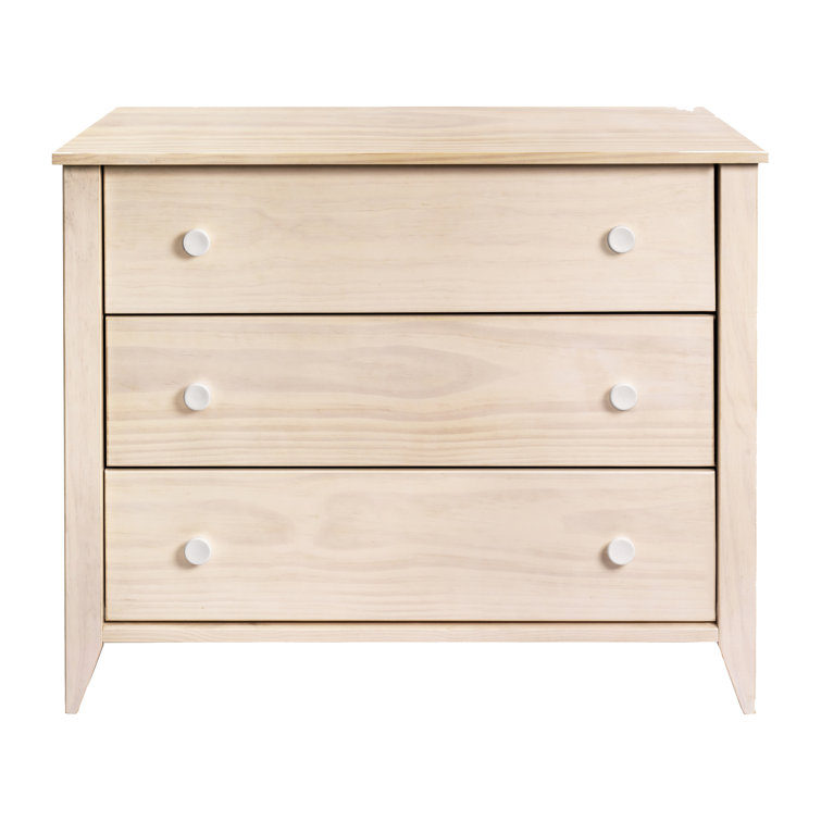 Natural Pine 3-Drawer Changer Dresser with Removable Tray