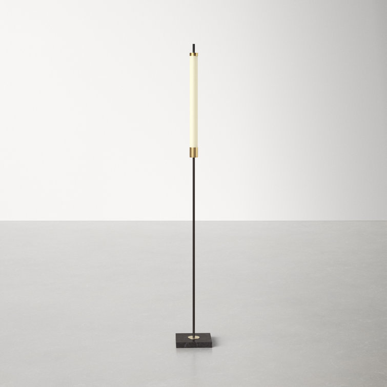 Piper 72'' Matte Black and Antique Brass LED Floor Lamp