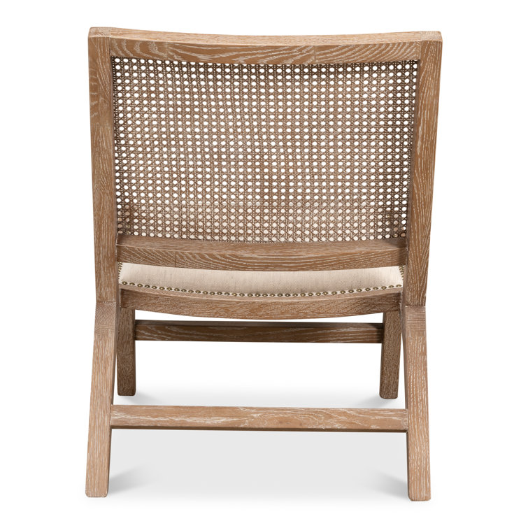 Curved White Oak and Cane Dining Chair