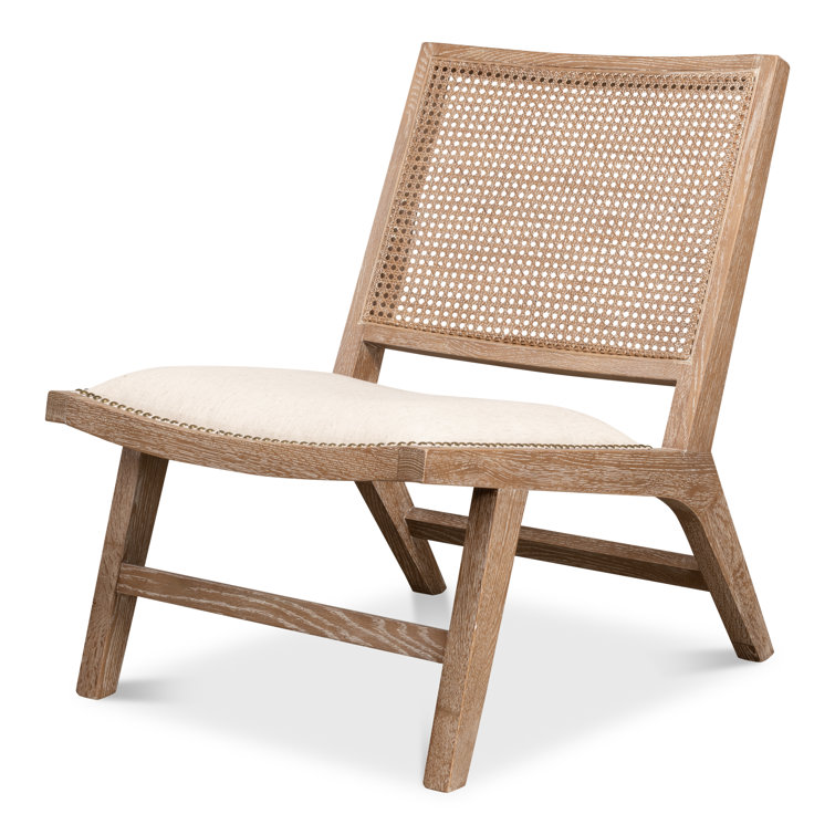 Curved White Oak and Cane Dining Chair