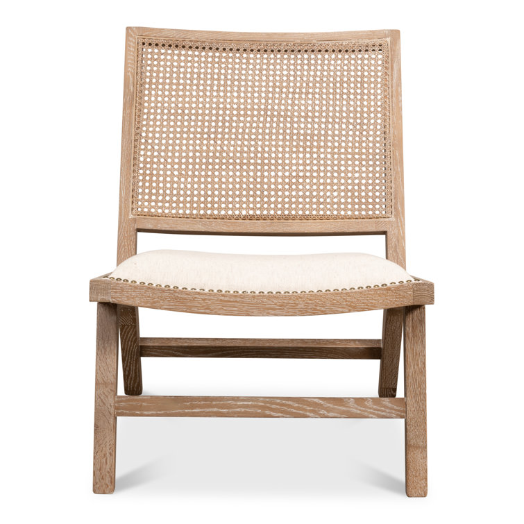 Curved White Oak and Cane Dining Chair