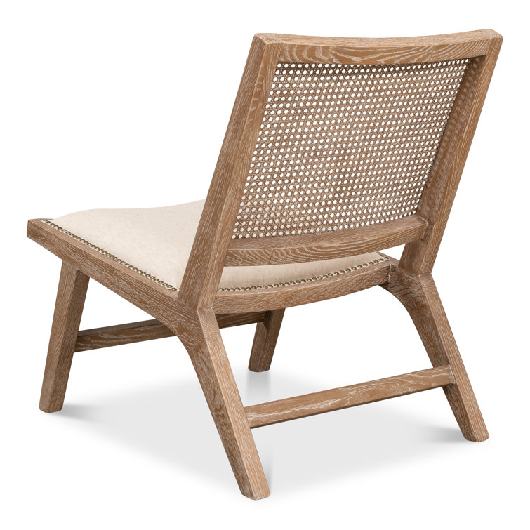 Curved White Oak and Cane Dining Chair