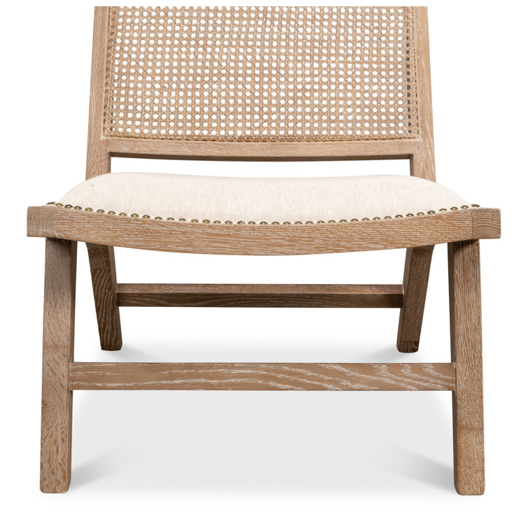 Curved White Oak and Cane Dining Chair