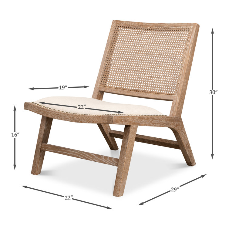 Curved White Oak and Cane Dining Chair
