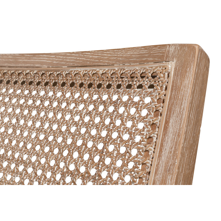 Curved White Oak and Cane Dining Chair