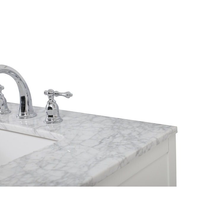 Franklin 72" White Double Bathroom Vanity with Carrara Marble Top