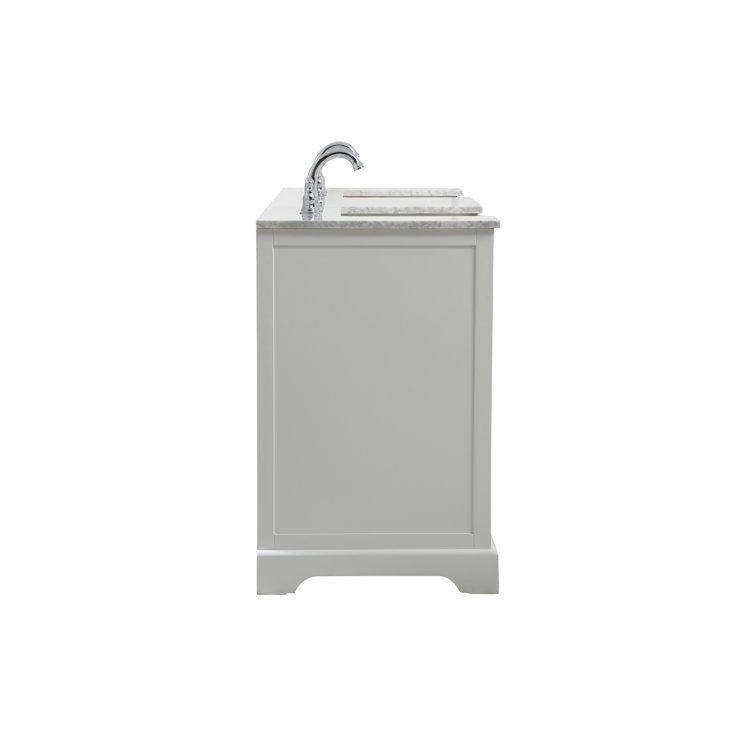 Franklin 72" White Double Bathroom Vanity with Carrara Marble Top