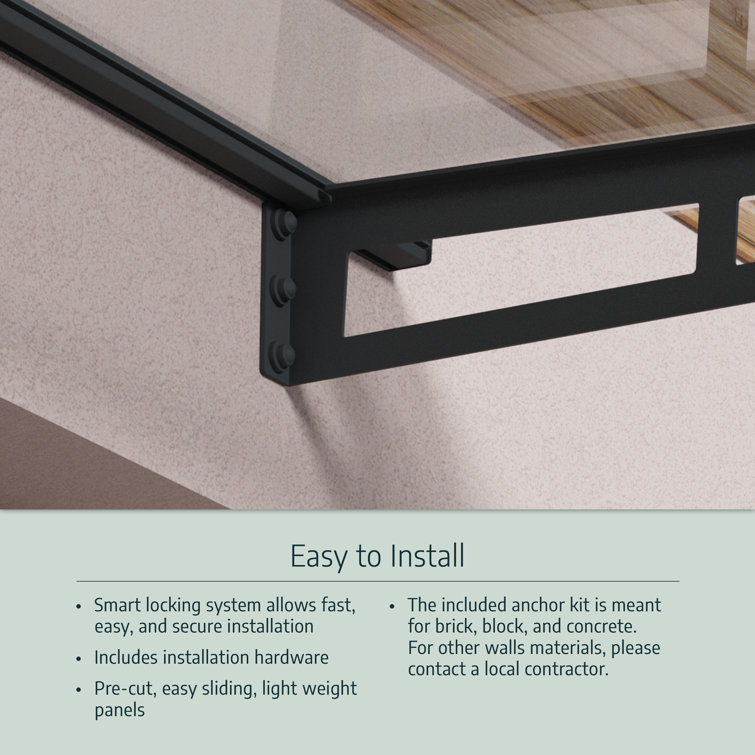 Neo Gray and Clear Polycarbonate Door and Window Awning