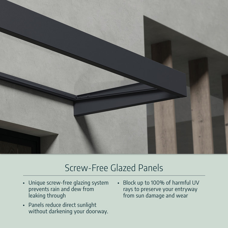 Neo Gray and Clear Polycarbonate Door and Window Awning