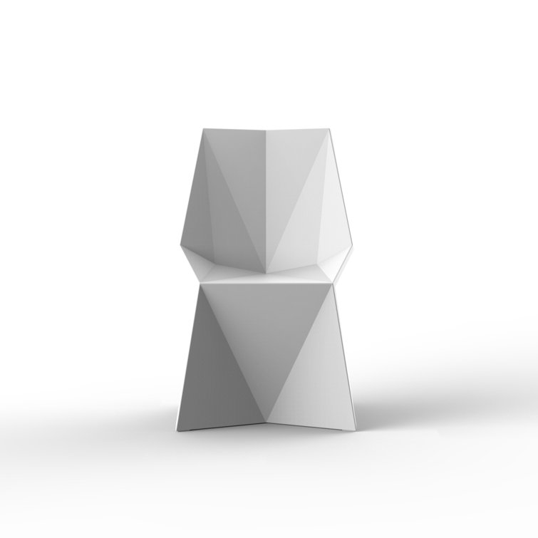 Karim Rashid's Modern Faceted White Polyethylene Outdoor Dining Chair