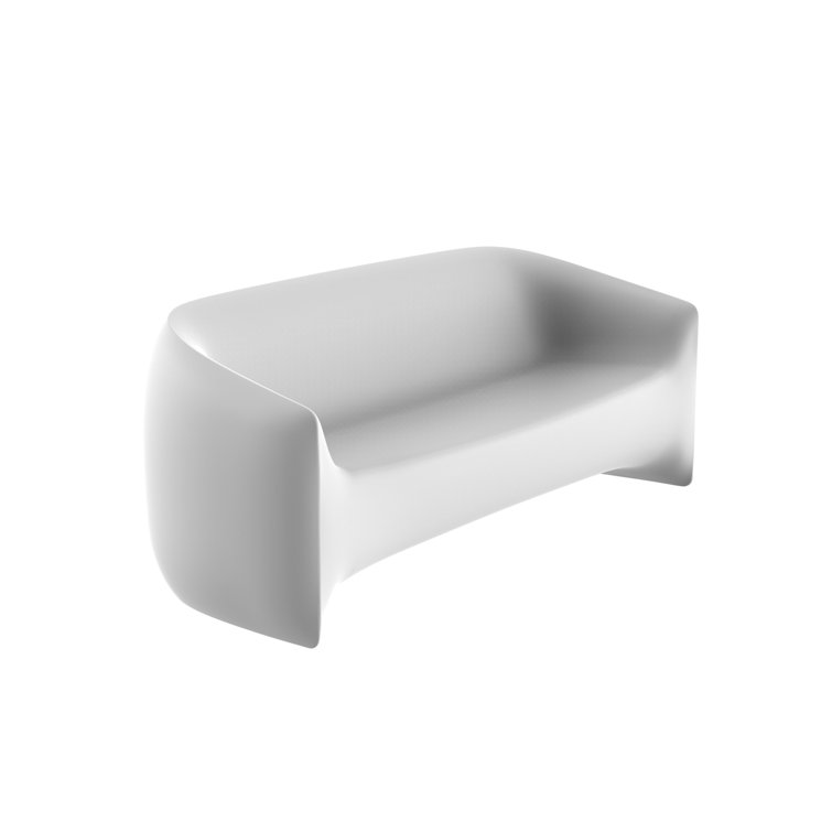 Blow 78.75'' Matte White Polyethylene Outdoor Patio Sofa