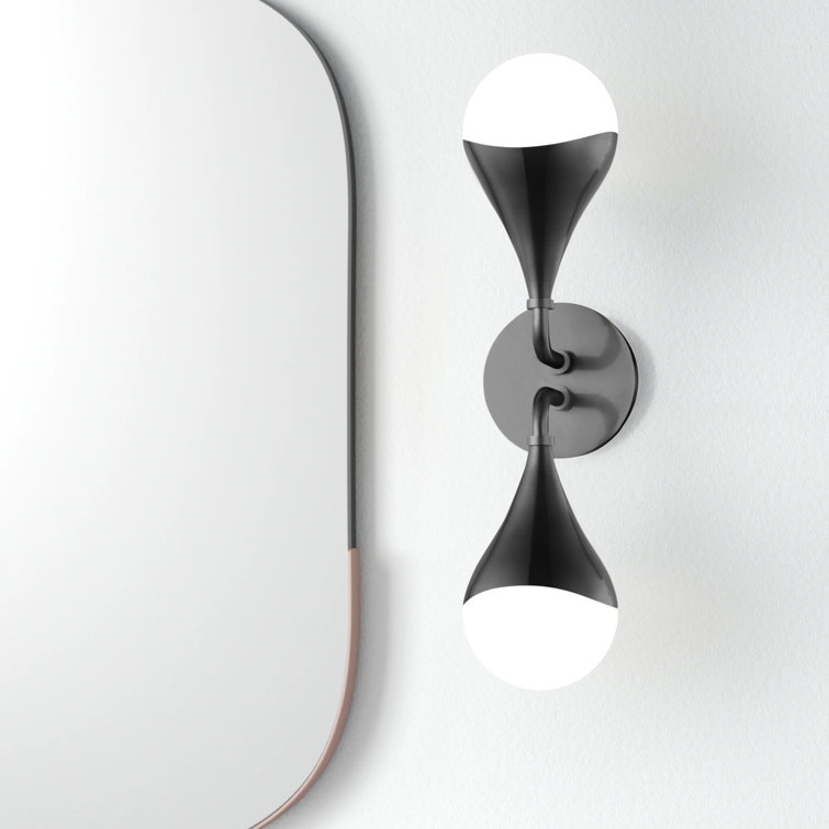 Ariana Old Bronze Dimmable LED Bath Sconce with Opal Glass