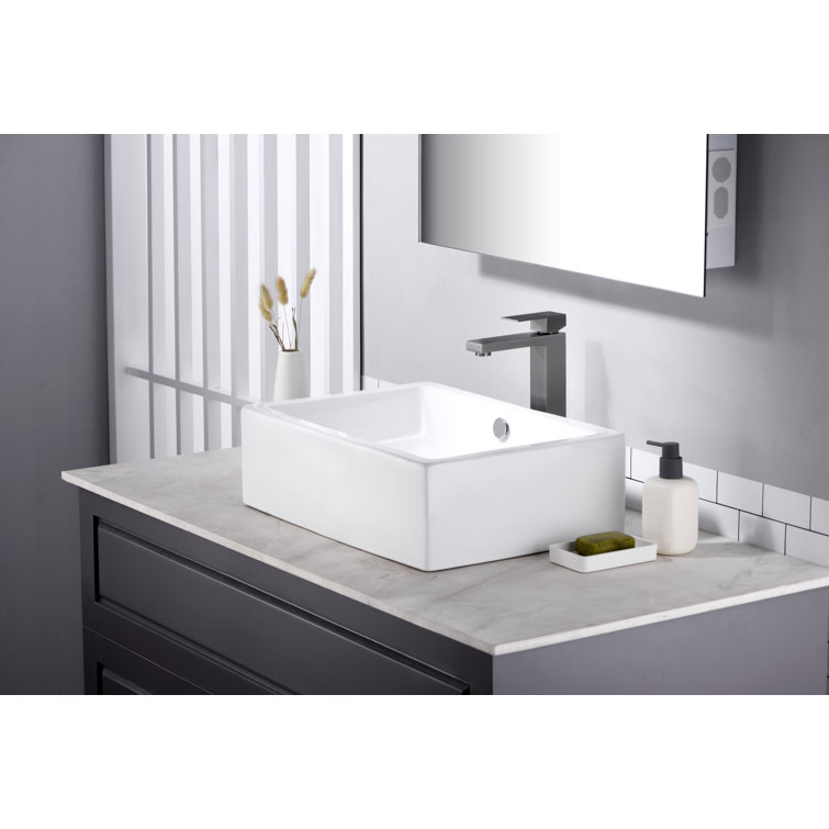 Gunmetal Single-Handle Vessel Bathroom Faucet with Brass Interior
