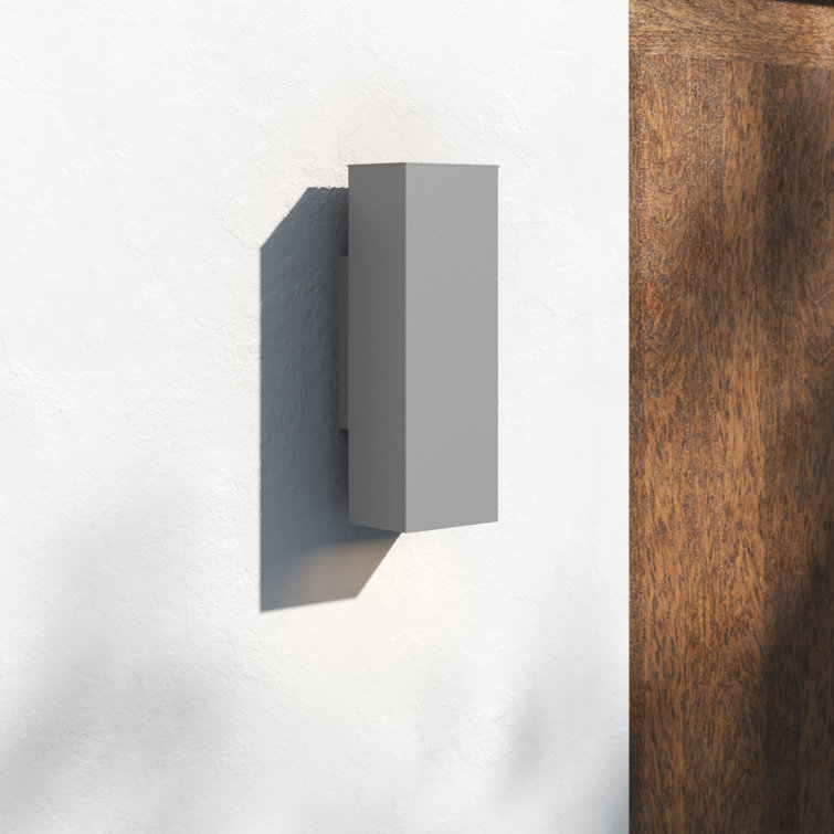 Brushed Nickel Rectangular Outdoor Wall Sconce with Black Shade