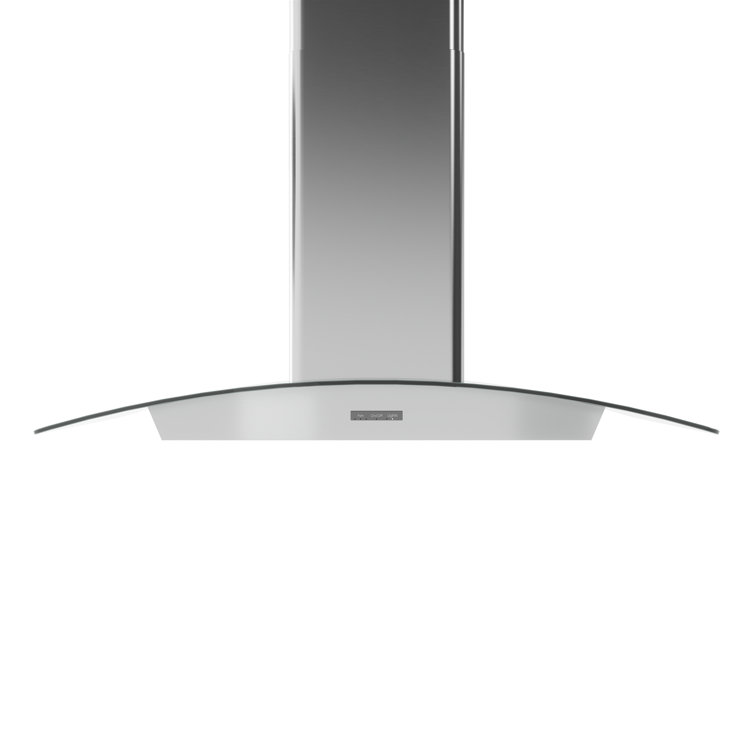 36" Stainless Steel Convertible Wall Mount Range Hood with Glass Canopy