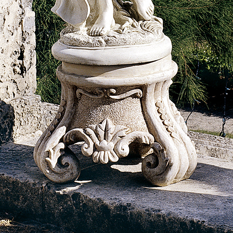 Rococo-Inspired Faux Stone Finish Sculptural Pedestal