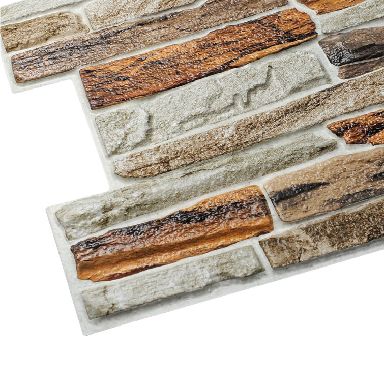 Orange Faux Stone 3D Decorative Wall Panel 20" x 39"