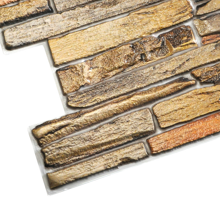 Copper Faux Stone 3D Decorative Wall Panel, 20" x 39"