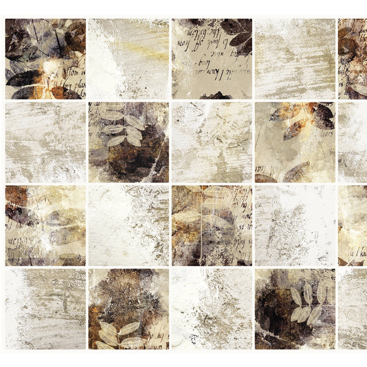 Gold and White Faux Tile 3D PVC Decorative Wall Panel