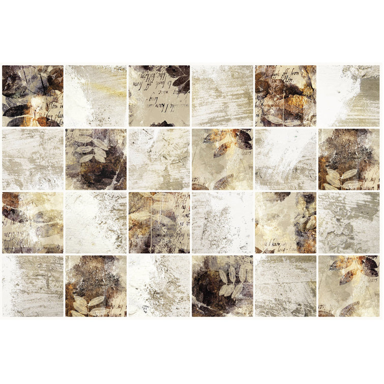 Gold and White Faux Tile 3D PVC Decorative Wall Panel