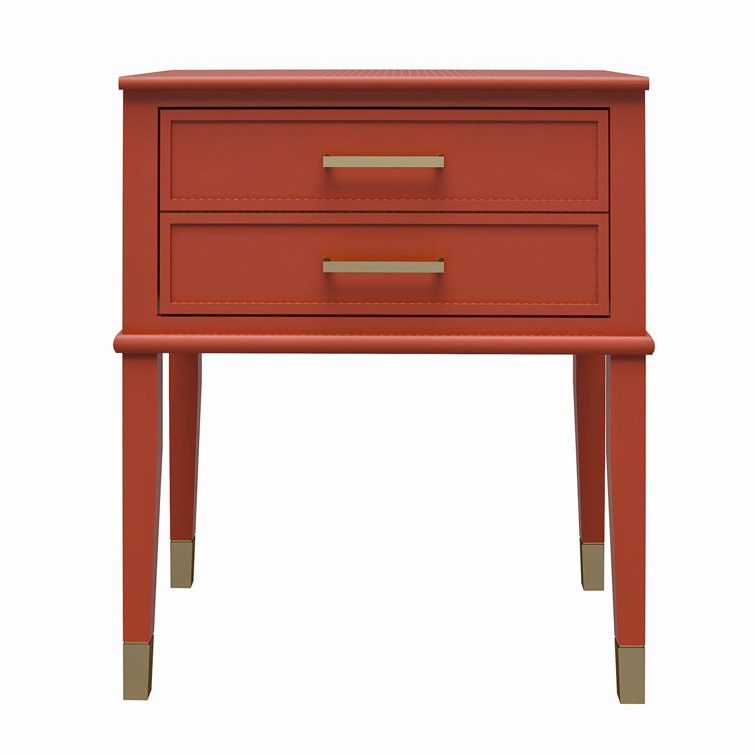 CosmoChic Westerleigh Gold-Accented End Table with Drawer