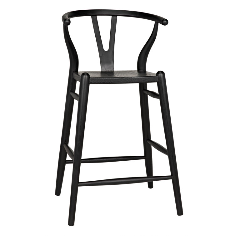 Zola Charcoal Black Solid Wood Counter Stool 18.5 in