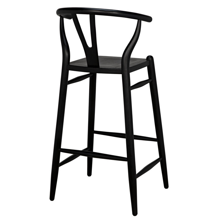 Zola Charcoal Black Solid Wood Counter Stool 18.5 in