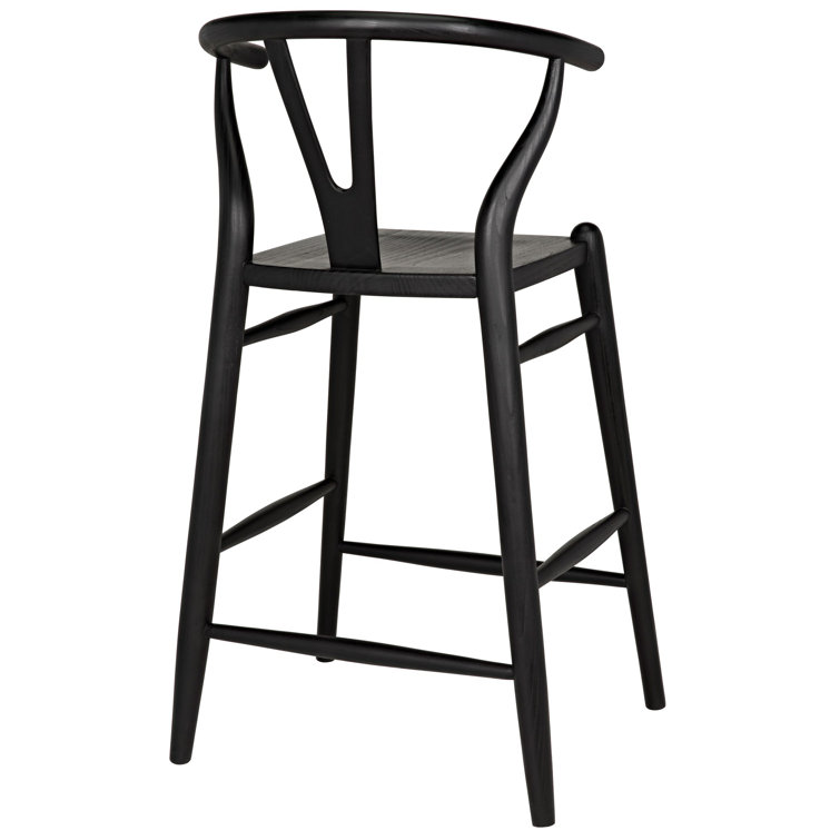 Zola Charcoal Black Solid Wood Counter Stool 18.5 in