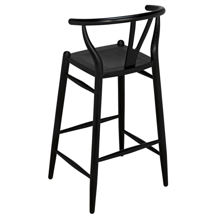 Zola Charcoal Black Solid Wood Counter Stool 18.5 in