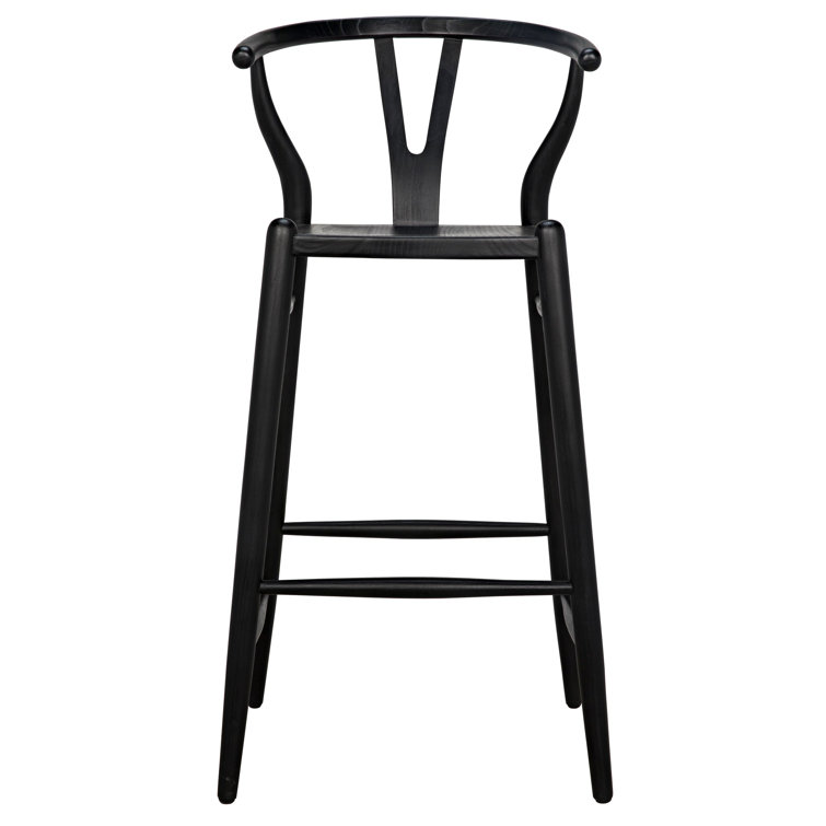 Zola Charcoal Black Solid Wood Counter Stool 18.5 in