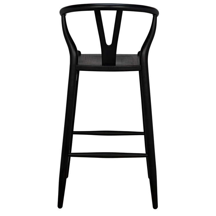 Zola Charcoal Black Solid Wood Counter Stool 18.5 in