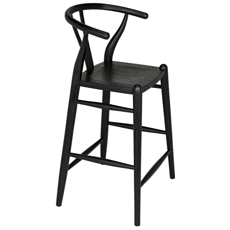 Zola Charcoal Black Solid Wood Counter Stool 18.5 in