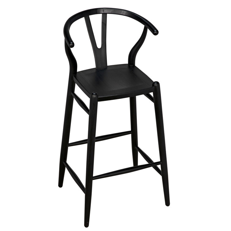 Zola Charcoal Black Solid Wood Counter Stool 18.5 in
