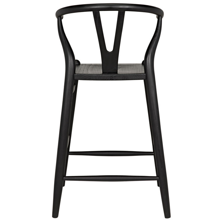 Zola Charcoal Black Solid Wood Counter Stool 18.5 in