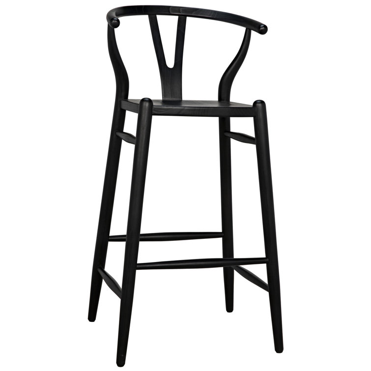 Zola Charcoal Black Solid Wood Counter Stool 18.5 in