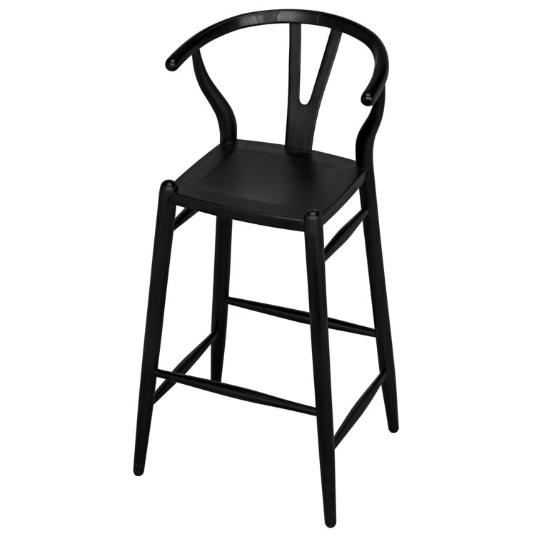 Zola Charcoal Black Solid Wood Counter Stool 18.5 in