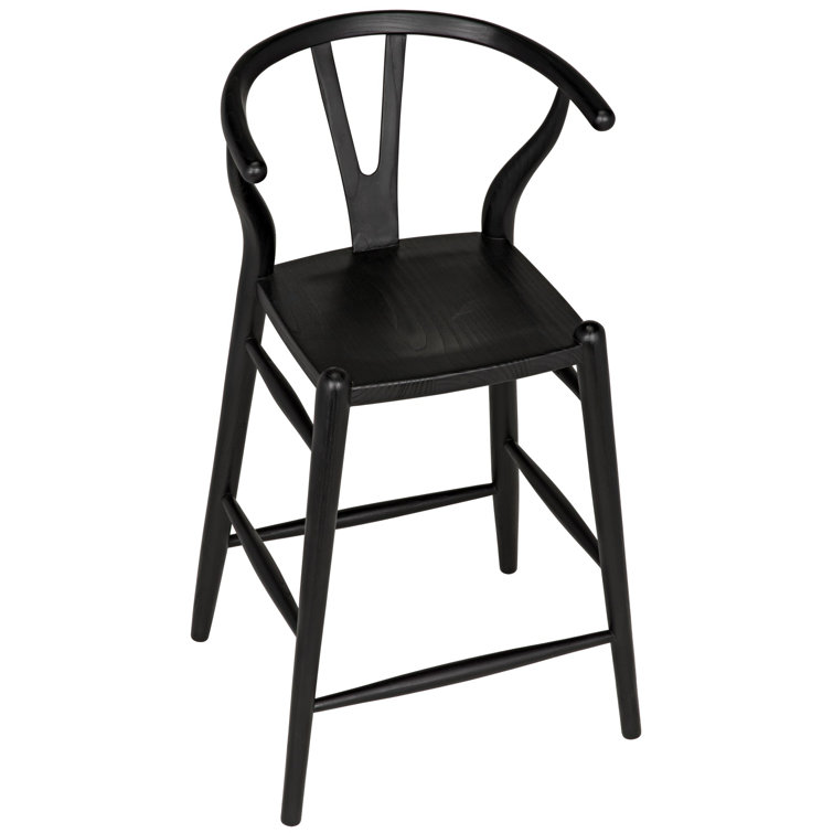 Zola Charcoal Black Solid Wood Counter Stool 18.5 in