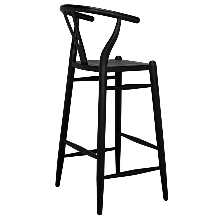 Zola Charcoal Black Solid Wood Counter Stool 18.5 in