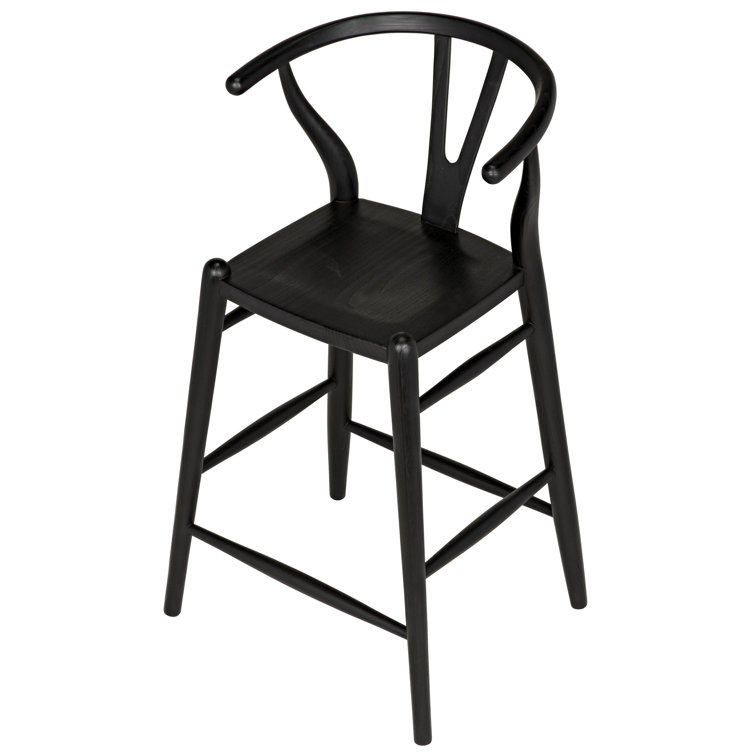 Zola Charcoal Black Solid Wood Counter Stool 18.5 in