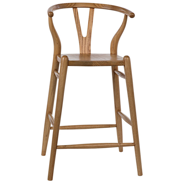 Zola Charcoal Black Solid Wood Counter Stool 18.5 in