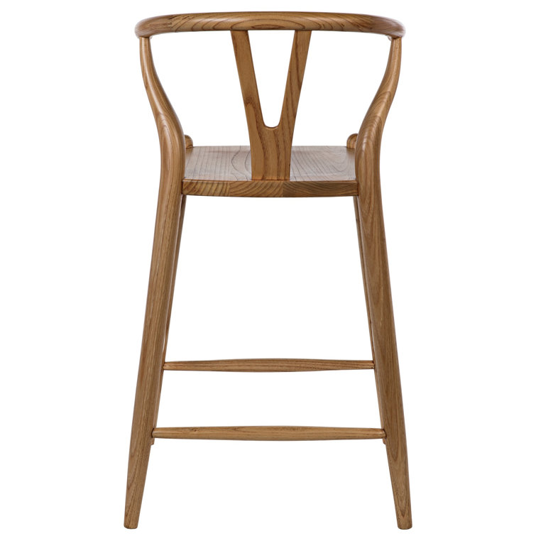 Zola Charcoal Black Solid Wood Counter Stool 18.5 in