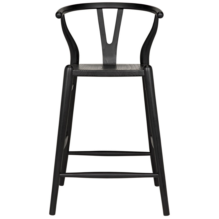 Zola Charcoal Black Solid Wood Counter Stool 18.5 in