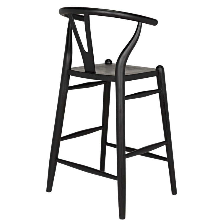 Zola Charcoal Black Solid Wood Counter Stool 18.5 in