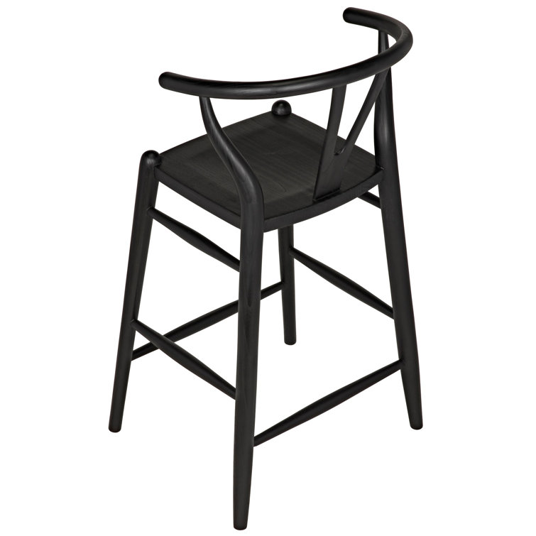 Zola Charcoal Black Solid Wood Counter Stool 18.5 in