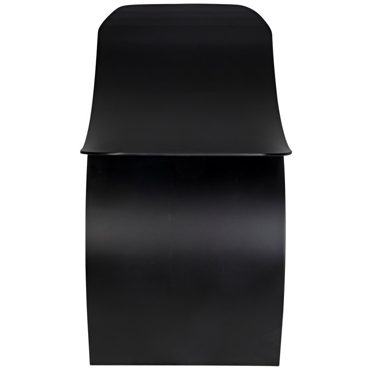 Noir Papillon Black Steel Industrial Accent Stool