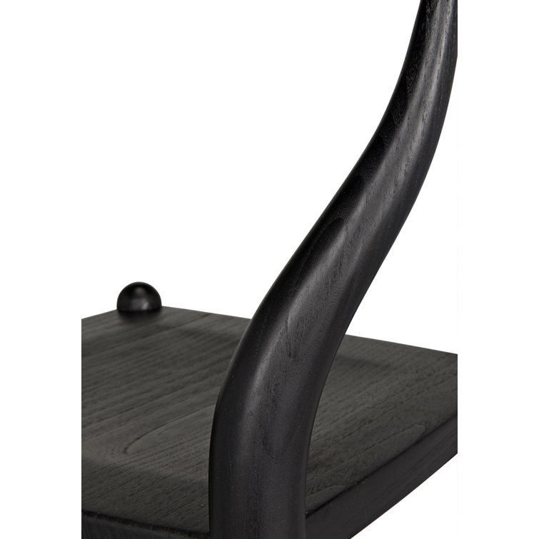 Zola Charcoal Black Solid Wood Counter Stool 18.5 in
